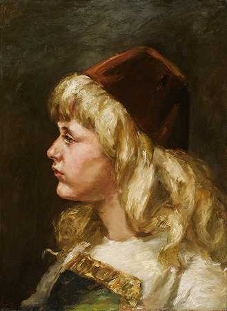 娜塔莉七点`Natalie at Seven (1883) by Alice Pike Barney