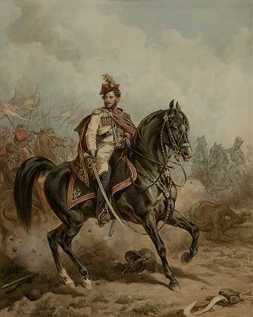 弗朗西斯·泽克·沃季奇基是克拉库西骑兵的首领`Franciszek Wodzicki at the head of the Krakusi cavalry (1876) by Juliusz Kossak