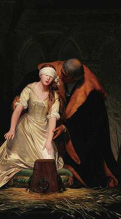 处决，简·格雷夫人`Execution, Lady Jane Grey by Paul Delaroche