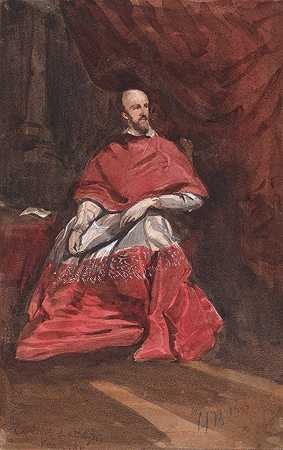 本蒂沃格里奥枢机主教`Cardinal Bentivoglio by Hercules Brabazon Brabazon