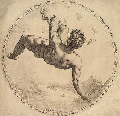 辉顿，四个耻辱者`Phaeton, Four Disgracers by Hendrik Goltzius