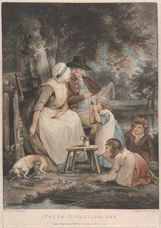 青春转移年龄`Youth Diverting Age (1789) by George Morland