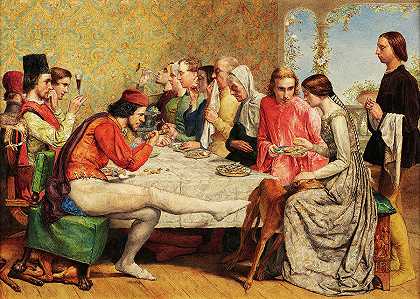 洛伦佐和伊莎贝拉，1848年`Lorenzo and Isabella, 1848 by John Everett Millais