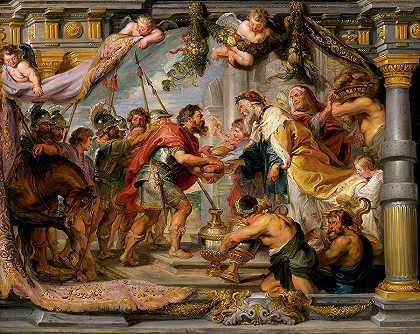 1626年亚伯拉罕和麦基洗德的会面`The Meeting of Abraham and Melchizedek, 1626 by Peter Paul Rubens