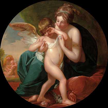 丘比特，被蜜蜂叮过，1774年`Cupid, Stung by a Bee, 1774 by Benjamin West