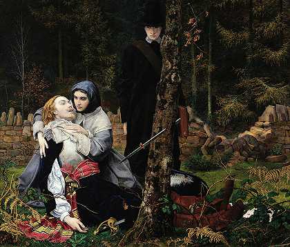 受伤的骑士`The Wounded Cavalier by William Shakespeare Burton