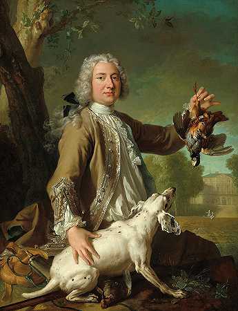 亨利·卡米尔，白令骑士，约1722年`Henri Camille, Chevalier de Beringhen, c. 1722 by Jean-Baptiste Oudry