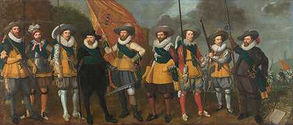 亚伯拉罕·布姆上尉和奥特根斯·范·韦弗伦中尉的旗手们`Archers of the flag of Captain Abraham Boom and Lieutenant Oetgens van Waveren (1623) by Nicolaes Lastman