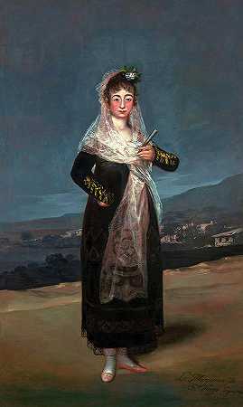 圣地亚哥侯爵肖像，1804年`Portrait of the Marquesa de Santiago, 1804 by Francisco de Goya