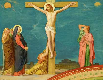 耶稣基督在加略山之死，1860年`The Death of Jesus Christ on Calvary, 1860 by Jean-Hippolyte Flandrin