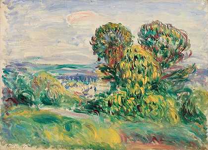 景观`Landscape (1890) by Pierre-Auguste Renoir