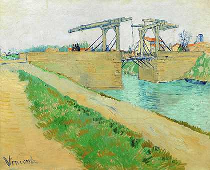 朗格洛伊斯大桥，1888年`The Langlois Bridge, 1888 by Vincent van Gogh