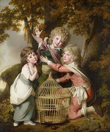 这不是孩子`The Synnot Children by Joseph Wright of Derby