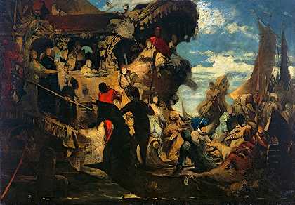 威尼斯向卡塔里娜·科尔诺致敬`Venedig Huldigt Catarina Cornero (1872) by Hans Makart