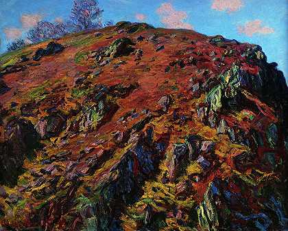 对岩石的研究`Study of Rocks, the Creuse by Claude Monet