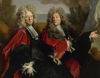 1702年两位议员的肖像`Portrait de deux échevins en fonction en 1702 (1702) by Nicolas de Largillière