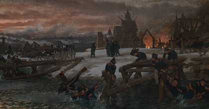 贝雷西纳号上的本钦船长，安诺1812`Captain Benthien on the Beresina, Anno 1812 (1851~1897) by Lawrence Alma-Tadema