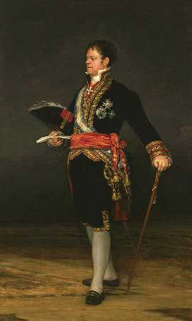 圣卡洛斯公爵肖像`Portrait of the Duke of San Carlos by Francisco Goya