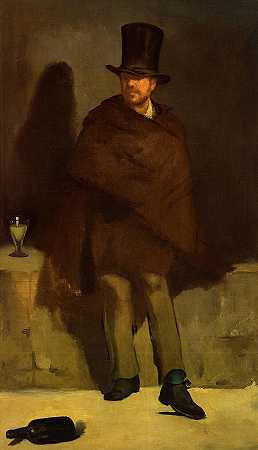 喝苦艾酒的人`Absinthe Drinker by Edouard Manet