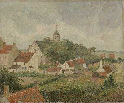 诺克村`Le village de Knocke (1894) by Camille Pissarro