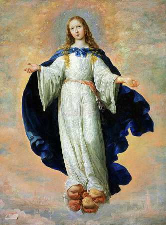 无瑕受孕，1598-1664年`Immaculate Conception, 1598-1664 by Francisco de Zurbaran