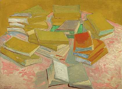 成堆的法国小说，1887年`Piles of French Novels, 1887 by Vincent van Gogh