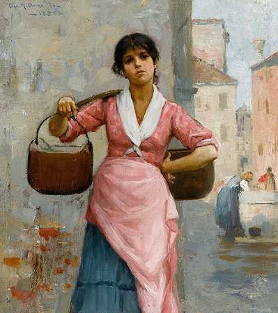 水上女孩`The Water Girl (1885) by George Henry Clements