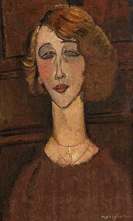 蕾妮，1917年`Renee, 1917 by Amedeo Modigliani