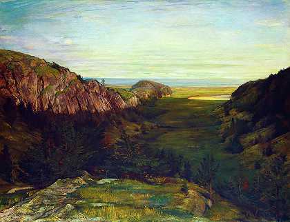 最后的山谷，天堂岩，1867-1868`The Last Valley, Paradise Rocks, 1867-1868 by John La Farge