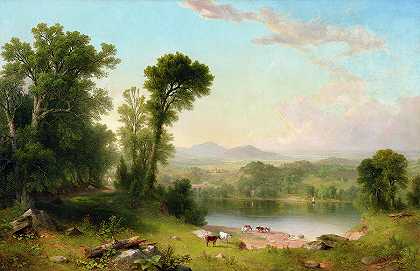 田园风光，1861年`Pastoral Landscape, 1861 by Asher Brown Durand