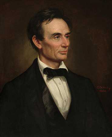 亚伯拉罕·林肯肖像`Portrait of Abraham Lincoln by George Peter Alexander Healy