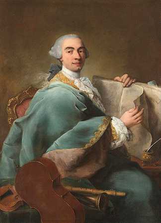 音乐家的肖像`Portrait of a Musician (ca. 1770) by Alessandro Longhi