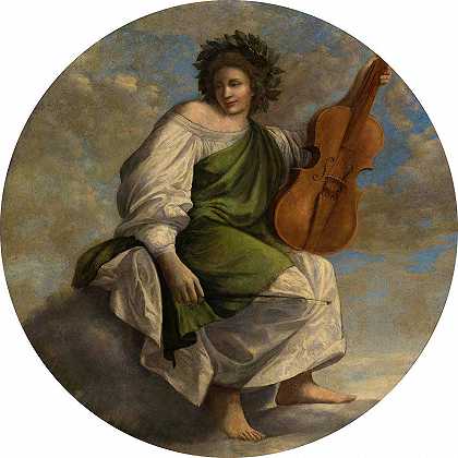 音乐，和平与艺术的寓言`Music, An Allegory of Peace and the Arts by Orazio Gentileschi
