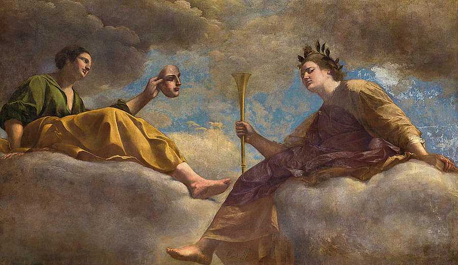 缪斯，和平与艺术的寓言`Muses, An Allegory of Peace and the Arts by Orazio Gentileschi