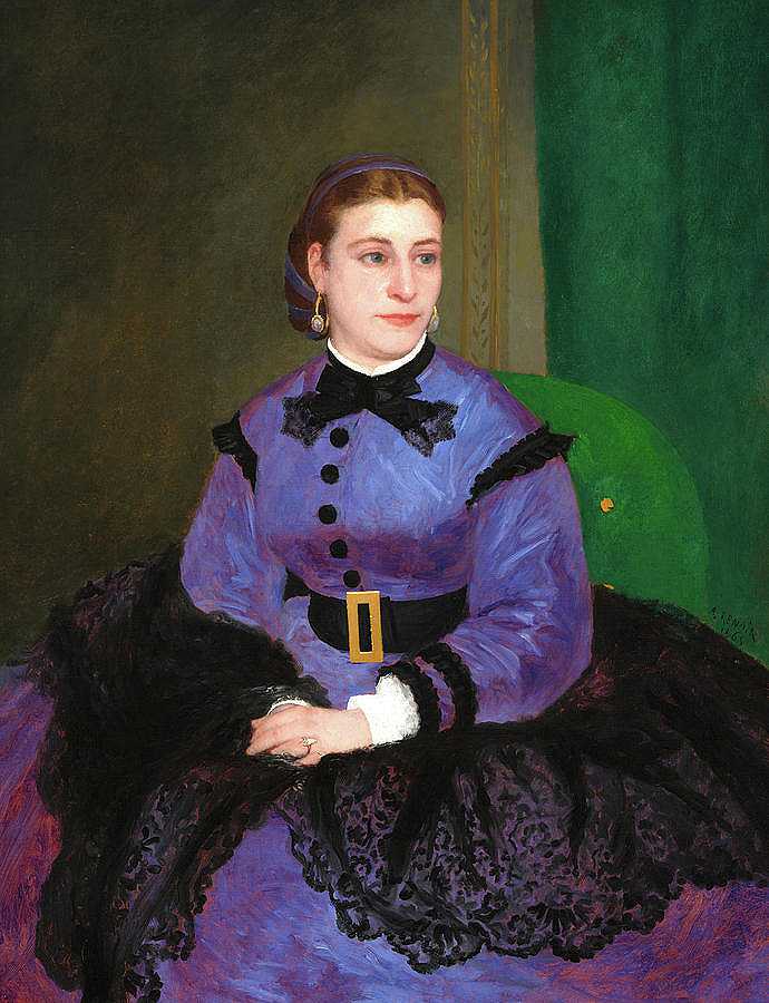 西科小姐，1865年`Mademoiselle Sicot, 1865 by Auguste Renoir