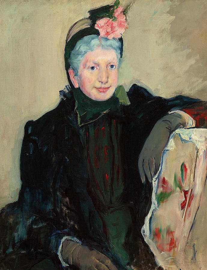 一位老太太的肖像`Portrait of an Elderly Lady by Mary Cassatt