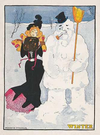 冬天`Winter (1907) by Penrhyn Stanlaws