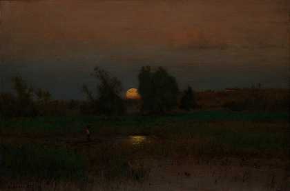 月出`Moonrise (1887) by George Inness