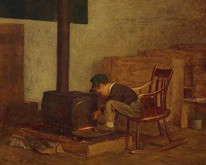 早期学者，1865年`The Early Scholar, 1865 by Eastman Johnson