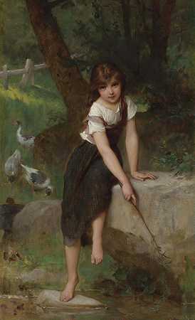 鹅女郎`Goose Girl (1893) by Émile Munier