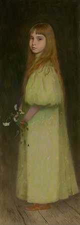 玛莉亚·安娜·索贝尔还是个女孩`Mária Anna Czóbel as a Girl (1890–1900) by Ferdinand Katona