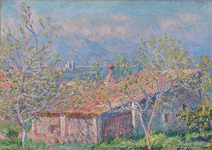 园丁安提比斯`Gardeners House at Antibes (1888) by Claude Monet