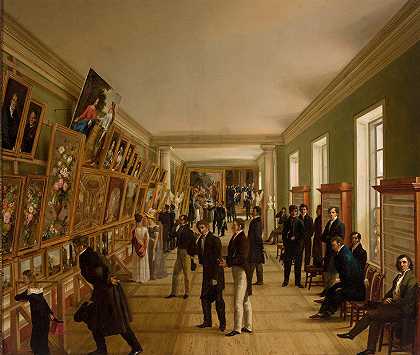 1828年华沙美术展`Exhibition of Fine Arts in Warsaw in 1828 (1828) by Wincenty Kasprzycki