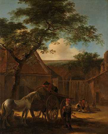 农家院`Farmyard (c. 1645 ~ c. 1650) by Jan Both