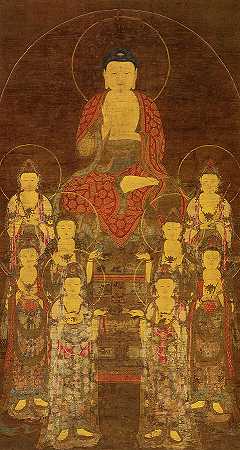 阿弥陀佛与八大菩萨`Buddha Amitabha and the Eight Great Bodhisattvas by Old Master