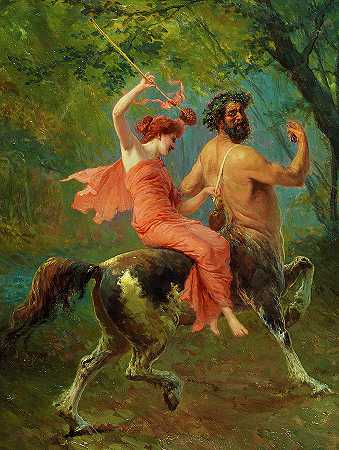 半人马和梅纳德`Centaur and Maenad by Ettore Forti