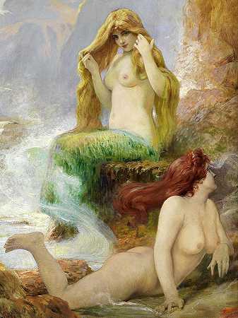 美人鱼`Mermaids by Henry Paul Perrault