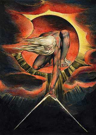 1827年的古代`The Ancient of Days, 1827 by William Blake