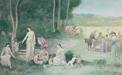 夏天`Summer (1873) by Pierre Puvis de Chavannes