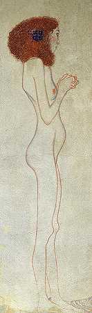 裸体女人，贝多芬雕带`Nude Woman, Beethoven Frieze by Gustav Klimt
